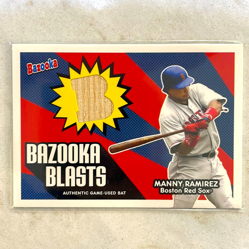 🔥*VERY RARE* Manny Ramirez Boston Red Sox Game-Used Bat Baseball Card! ⚾️